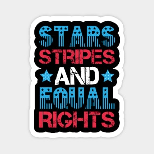 Women’s Patriotic 4th Of July Stars Stripes and equal Rights Magnet