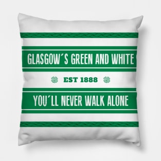 Glasgow's Green And White Pillow