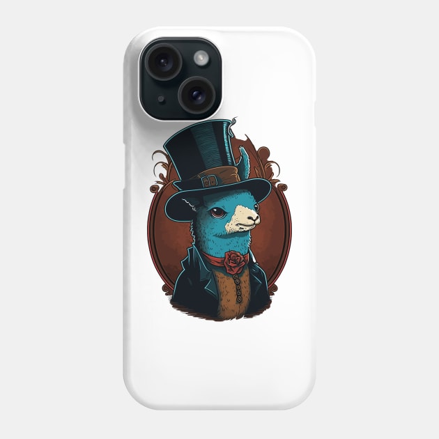 Alpaca Funny Top Hat Phone Case by K3rst