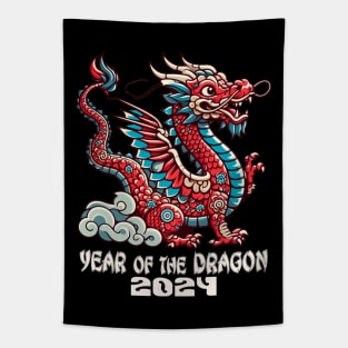 Happy New Year 2024 Chinese New Year 2024 Year of the Dragon Tapestry