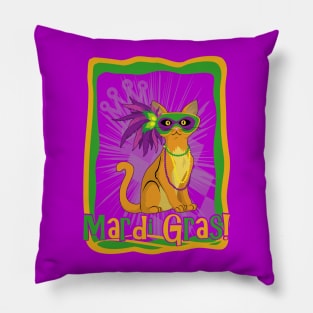 Mardi Gras Cat Pillow