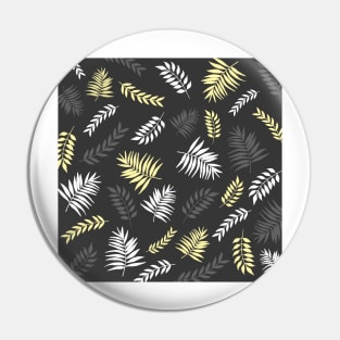 Abstract Leaves Pattern In Grey, Yellow And White Pin