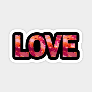 Love Abstract Art with Magenta Paint Strokes Magnet