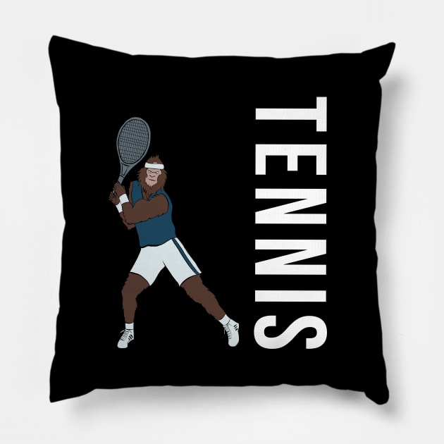 Bigfoot love tennis Pillow by cypryanus