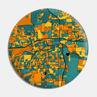 Reno Map Pattern in Orange & Teal Pin