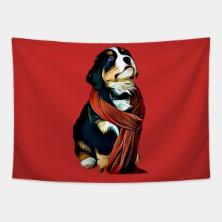 Berner Bernese Mountain Dog Puppy Holiday Cute Tapestry