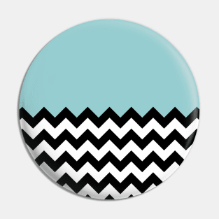 Black and White Zigzag Pattern, Chevron, Blue Pin