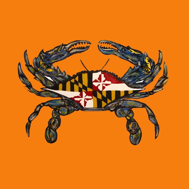 blue maryland flag crab with hidden steal your faces by Jeneralarts