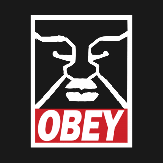 OBEY STICKERFACE (BLACK) by DanGhileArt