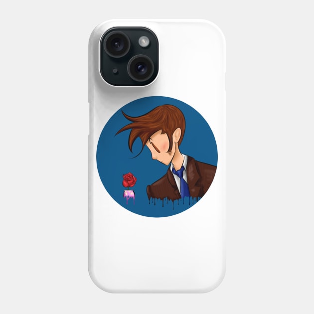 10th Doctor with a rose Phone Case by timelord_jay1