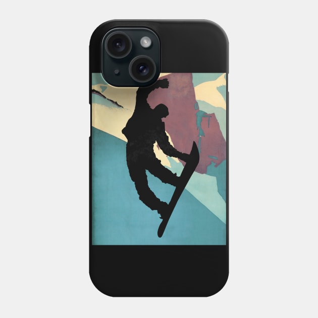 Snowboarding Dude, morning light Phone Case by LittleBean