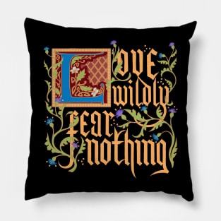 Medieval Motivation: Love (Gold) Pillow