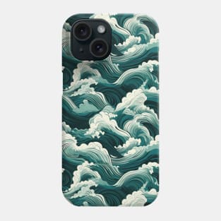 Ephemeral Crests: Hokusai Waves Reimagined Phone Case