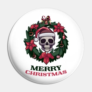 Merry Christmas skull Pin