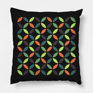 Black Background Petal Patterned Pillow