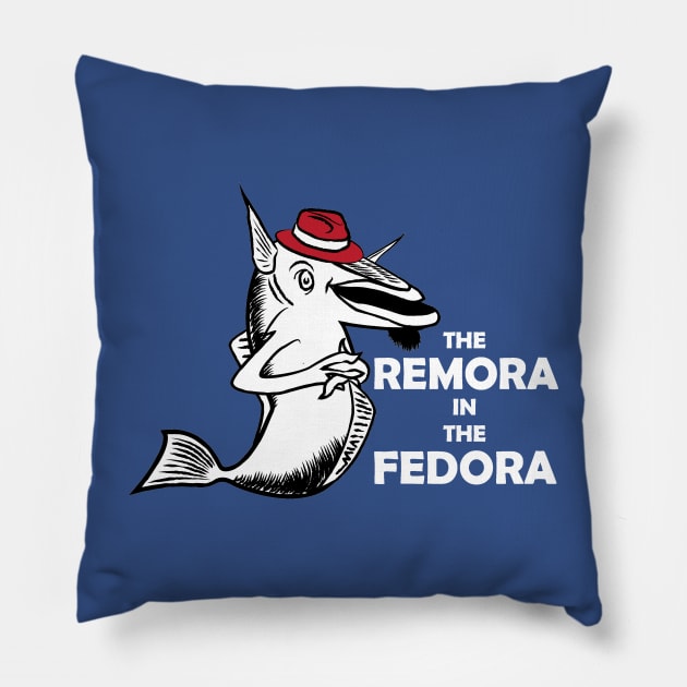 The Remora In The Fedora Pillow by blackrock3