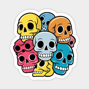 Skulls in Vibrant Colors Magnet