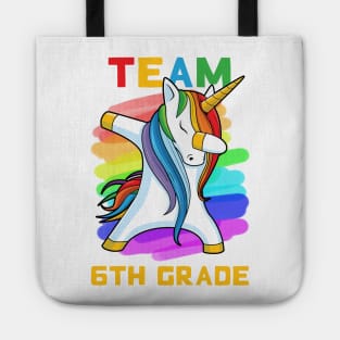 Team 6TH GRADE Unicorn Dabbing Gift Back To School Tote