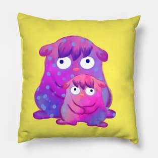 Cute Purple Monster and Friend Pillow