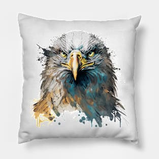 Eagle Portrait Animal Painting Wildlife Outdoors Adventure Pillow