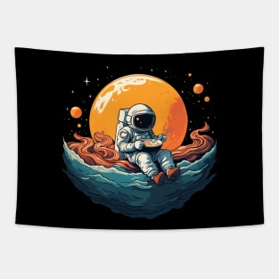 Astronaut Eats Ramen Anime Space Gifts Funny Space Tapestry