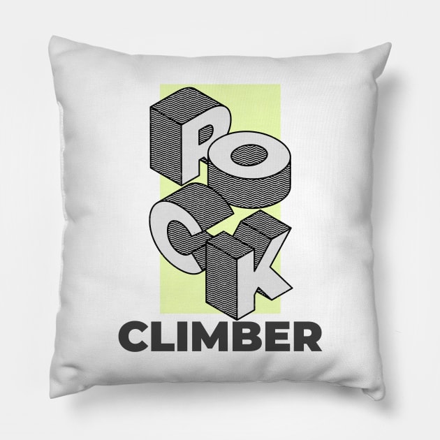 Rock Climber Neon Pillow by Low Gravity Prints