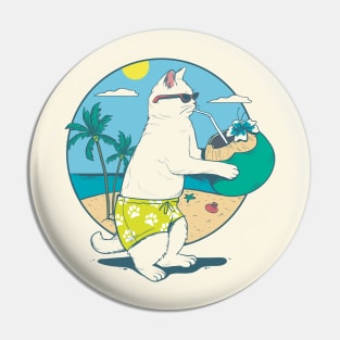 Beach Life Cat in Beach Pin