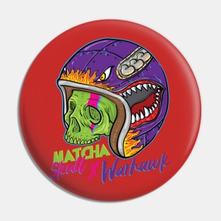 green skull shark helmet Pin