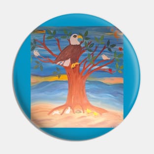 Bald Eagle in Spring Pin