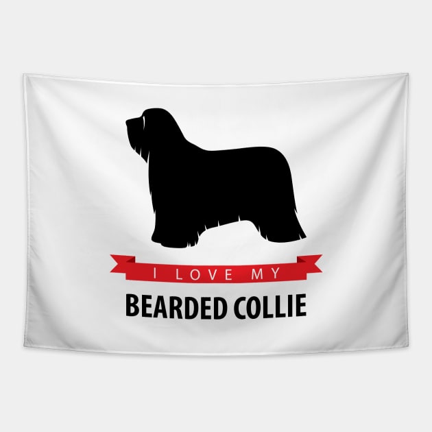 I Love My Bearded Collie Tapestry by millersye
