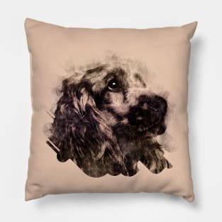 English Cocker Spaniel Sketch Pillow