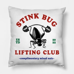 Stink Bug Lifting Club Logo Pillow