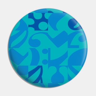 Musical Notes Turquoise and Blue Pattern Pin