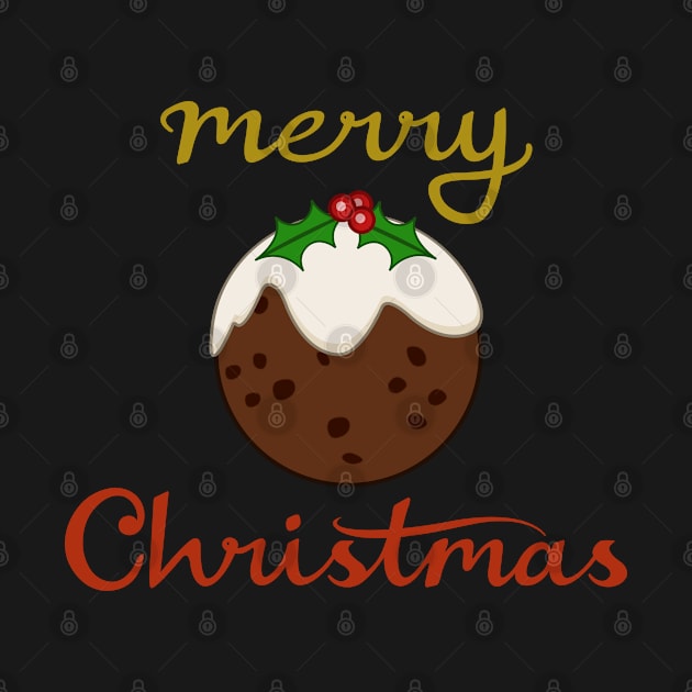 Merry Christmas+Pudding Illustration by NataliePaskell
