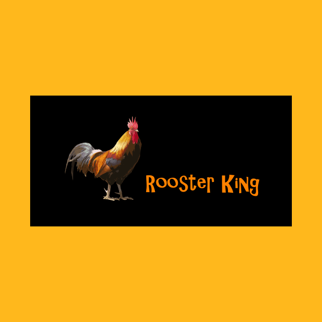 Rooster King on Black Horizontal by ArtticArlo