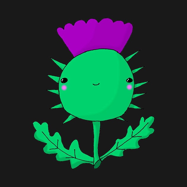 Kawaii Cute Scottish Thistle by lynney66