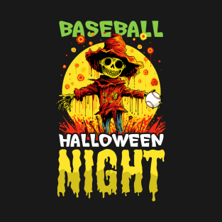 Baseball Halloween Shirt | Baseball Night Scarecrow T-Shirt