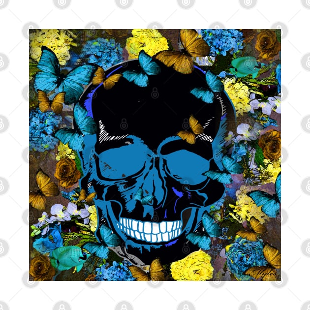 SKULL FLOWERS AND BUTTERFLIES by Overthetopsm