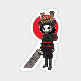 Red Skull Samurai Magnet