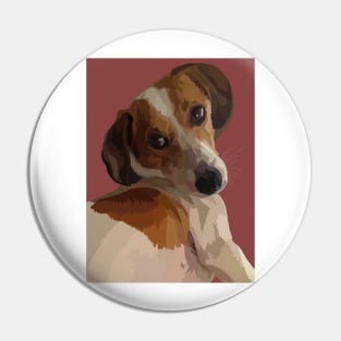 Cute brown and White dog Pin