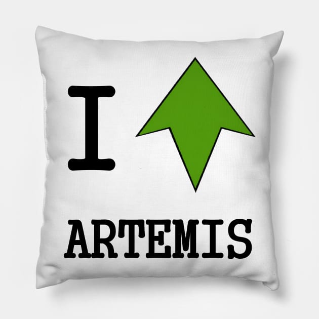 I LOVE ARTEMIS Pillow by Andre_Mikz