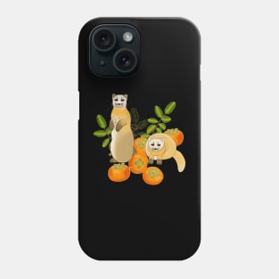 Japanese pine Marten and persimmon fruit Phone Case