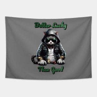 Better Lucky Than Good: Poker Cat II Tapestry