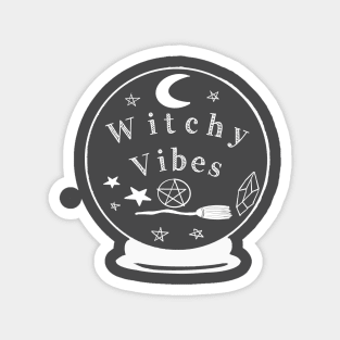 Witchy Vibes Crystal Ball (White) Magnet