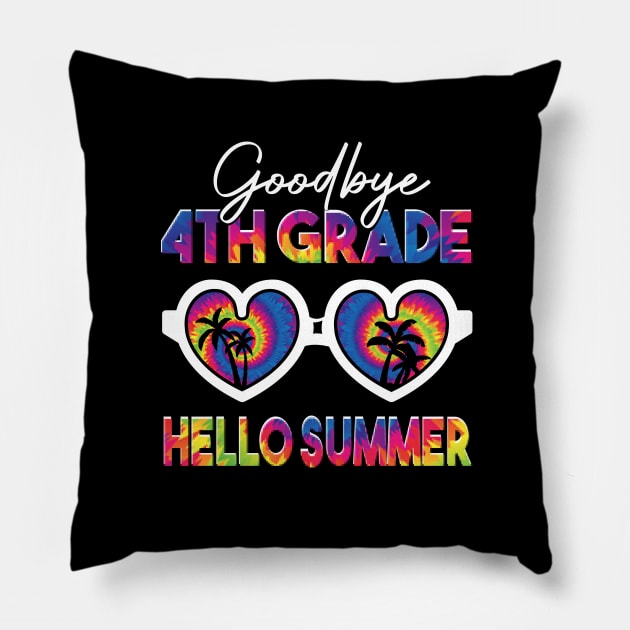 goodbye 4th grade hello summer tie dye Pillow by HBart