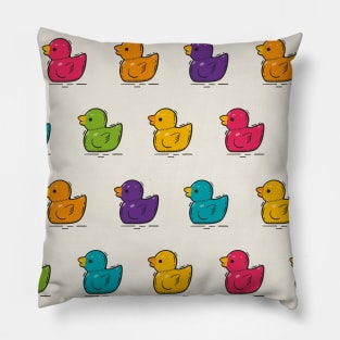 Plastic Duckling Parade Pattern Pillow