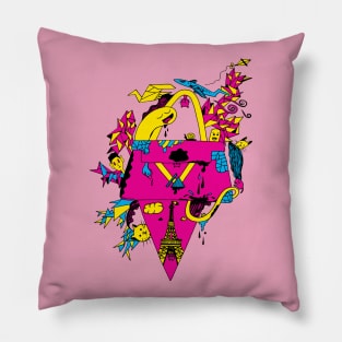 CMYK Seven Cats In Paris Pillow