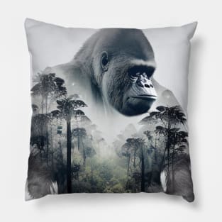 Gorilla Nature Outdoor Imagine Wild Free Pillow