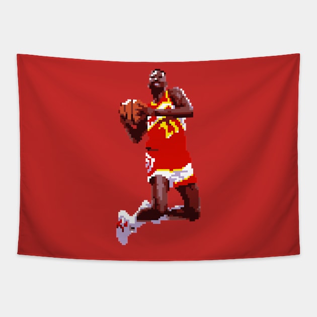 Dominique Wilkins pixel dunk Tapestry by qiangdade