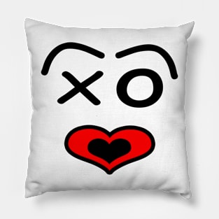 Funny love face - black and red. Pillow